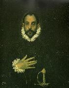 El Greco man with his hand on his breast oil painting artist